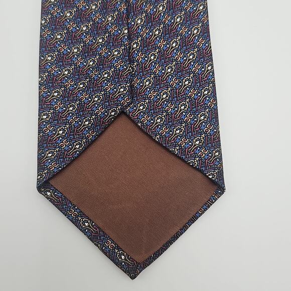 Lord & Taylor Kensington Tie Men Foulard Geometric Mosaic All Silk 58.5" USA - Picture 4 of 6